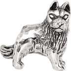 Sterling Silver 925 German Shepherd Bead with Antiqued Finish, Solid Cast Design