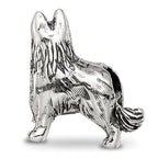 Sterling Silver 925 German Shepherd Bead with Antiqued Finish, Solid Cast Design