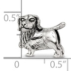 Sterling Silver 925 Golden Retriever Bead with Antiqued Finish Casted Solid Design