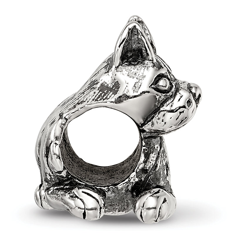 Sterling Silver 925 Antiqued Boxer Bead Solid Themed Design by Sophia Jewelers