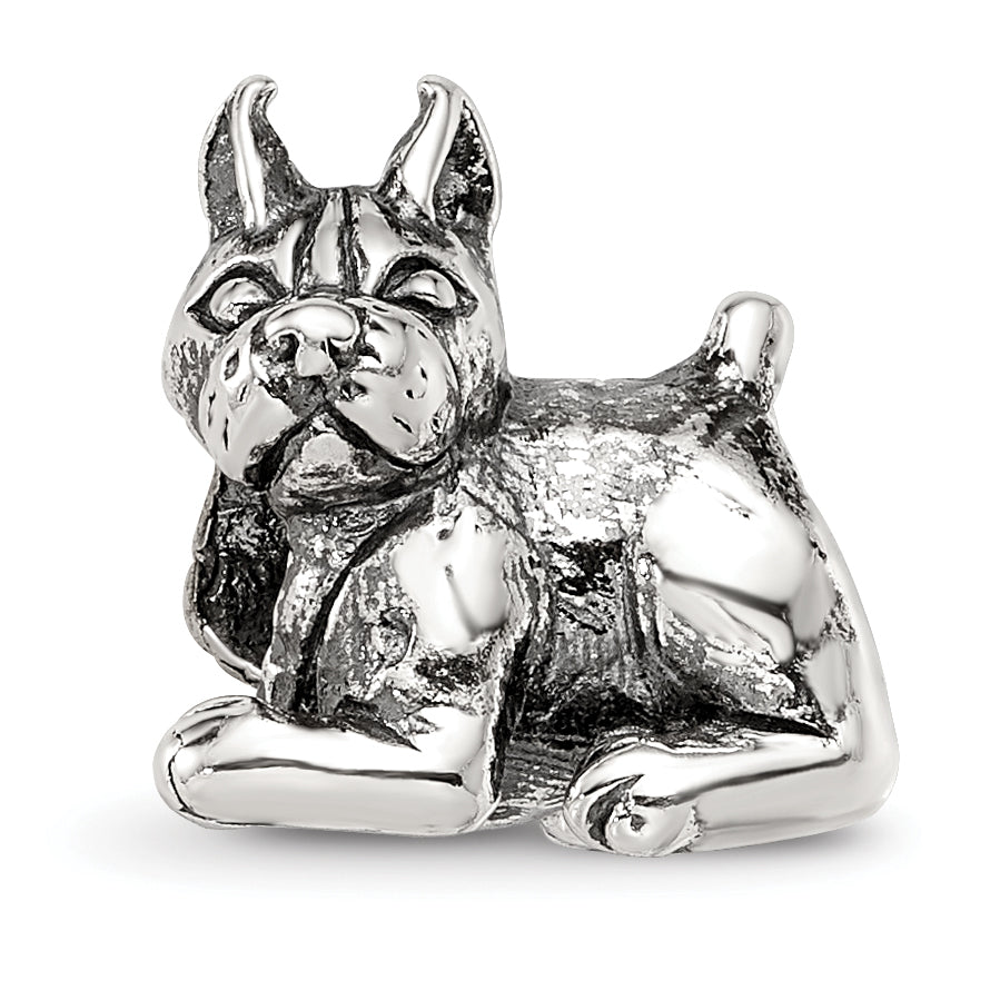 Sterling Silver 925 Antiqued Boxer Bead Solid Themed Design by Sophia Jewelers