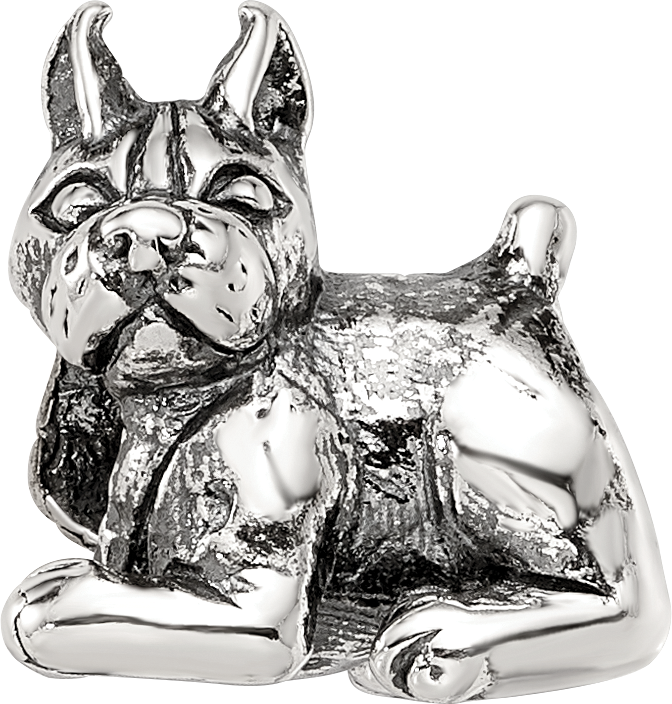 Sterling Silver 925 Antiqued Boxer Bead Solid Themed Design by Sophia Jewelers
