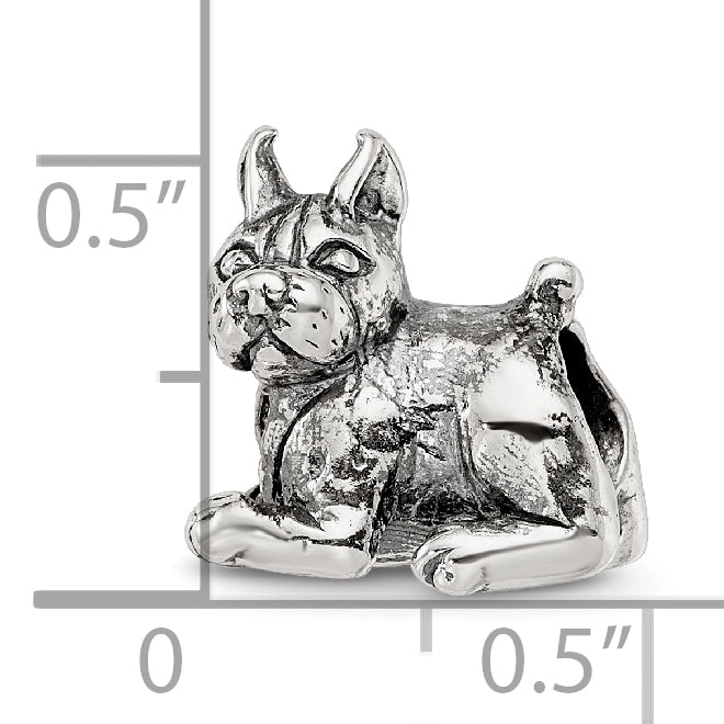 Sterling Silver 925 Antiqued Boxer Bead Solid Themed Design by Sophia Jewelers