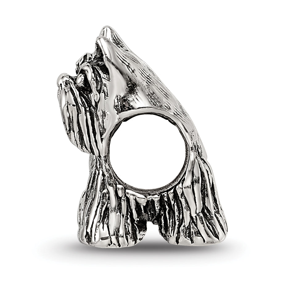 Sterling Silver 925 Miniature Schnauzer Bead with Antiqued Finish  Elegant Pet Tribute