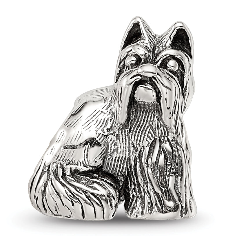 Sterling Silver 925 Miniature Schnauzer Bead with Antiqued Finish  Elegant Pet Tribute