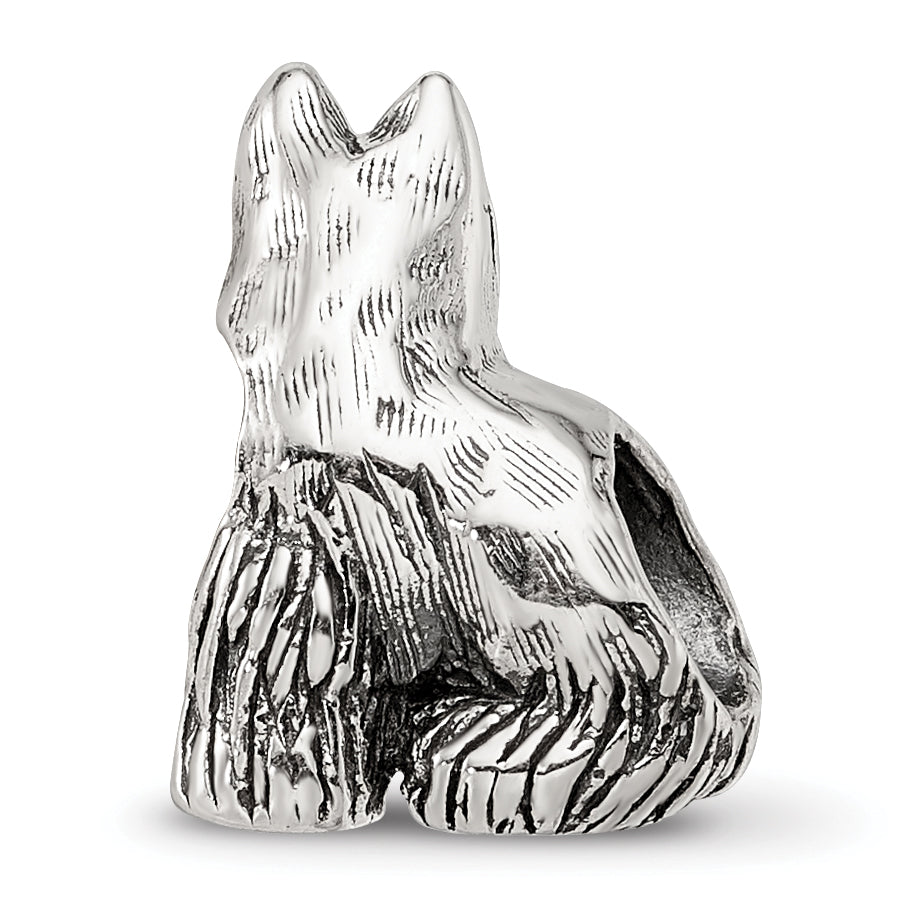 Sterling Silver 925 Miniature Schnauzer Bead with Antiqued Finish  Elegant Pet Tribute