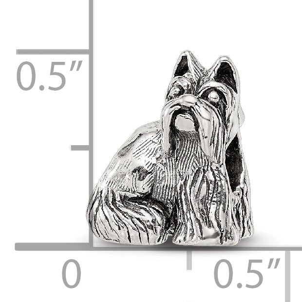 Sterling Silver 925 Miniature Schnauzer Bead with Antiqued Finish  Elegant Pet Tribute