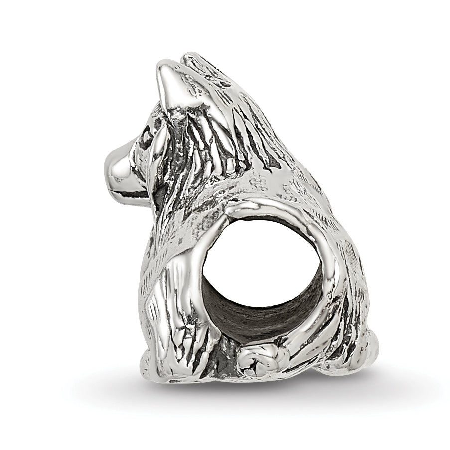 Sterling Silver 925 Shetland Sheepdog Bead with Antiqued Finish  Timeless Pet Tribute
