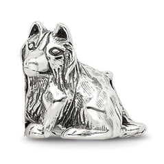 Sterling Silver 925 Shetland Sheepdog Bead with Antiqued Finish  Timeless Pet Tribute