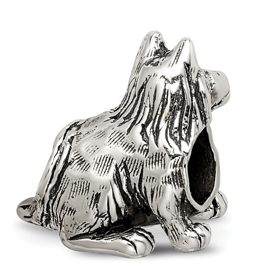 Sterling Silver 925 Shetland Sheepdog Bead with Antiqued Finish  Timeless Pet Tribute