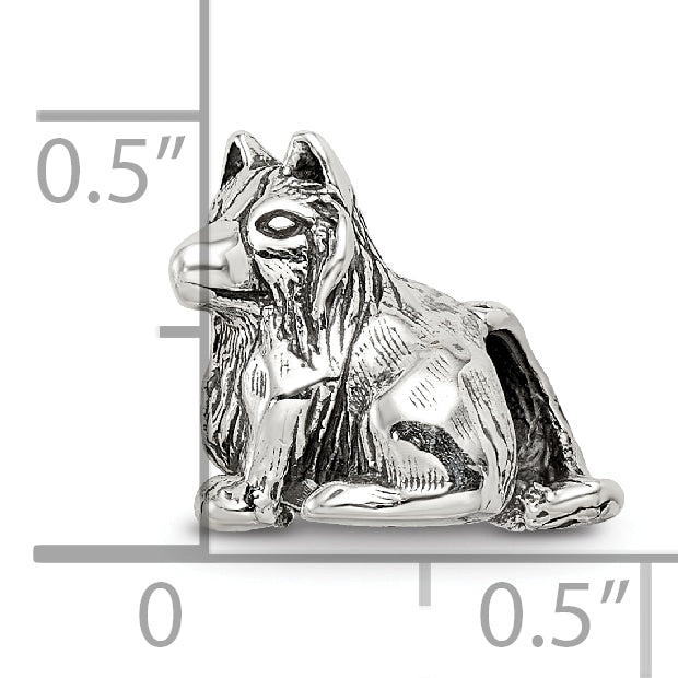 Sterling Silver 925 Shetland Sheepdog Bead with Antiqued Finish  Timeless Pet Tribute