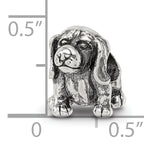 Sterling Silver 925 Beagle Bead with Antiqued Finish for Timeless Pet Tribute