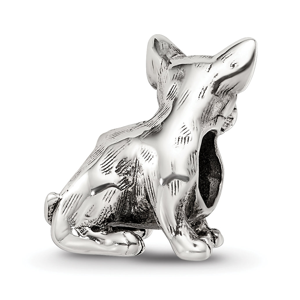 Sterling Silver 925 Chihuahua Bead with Antiqued Finish  Elegant Keepsake for Dog Lovers