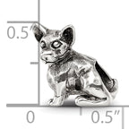 Sterling Silver 925 Chihuahua Bead with Antiqued Finish  Elegant Keepsake for Dog Lovers