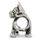 Sterling Silver 925 Boston Terrier Bead with Antiqued Finish  Lifelike Pet Tribute