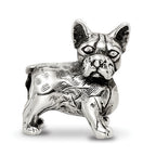 Sterling Silver 925 Boston Terrier Bead with Antiqued Finish  Lifelike Pet Tribute