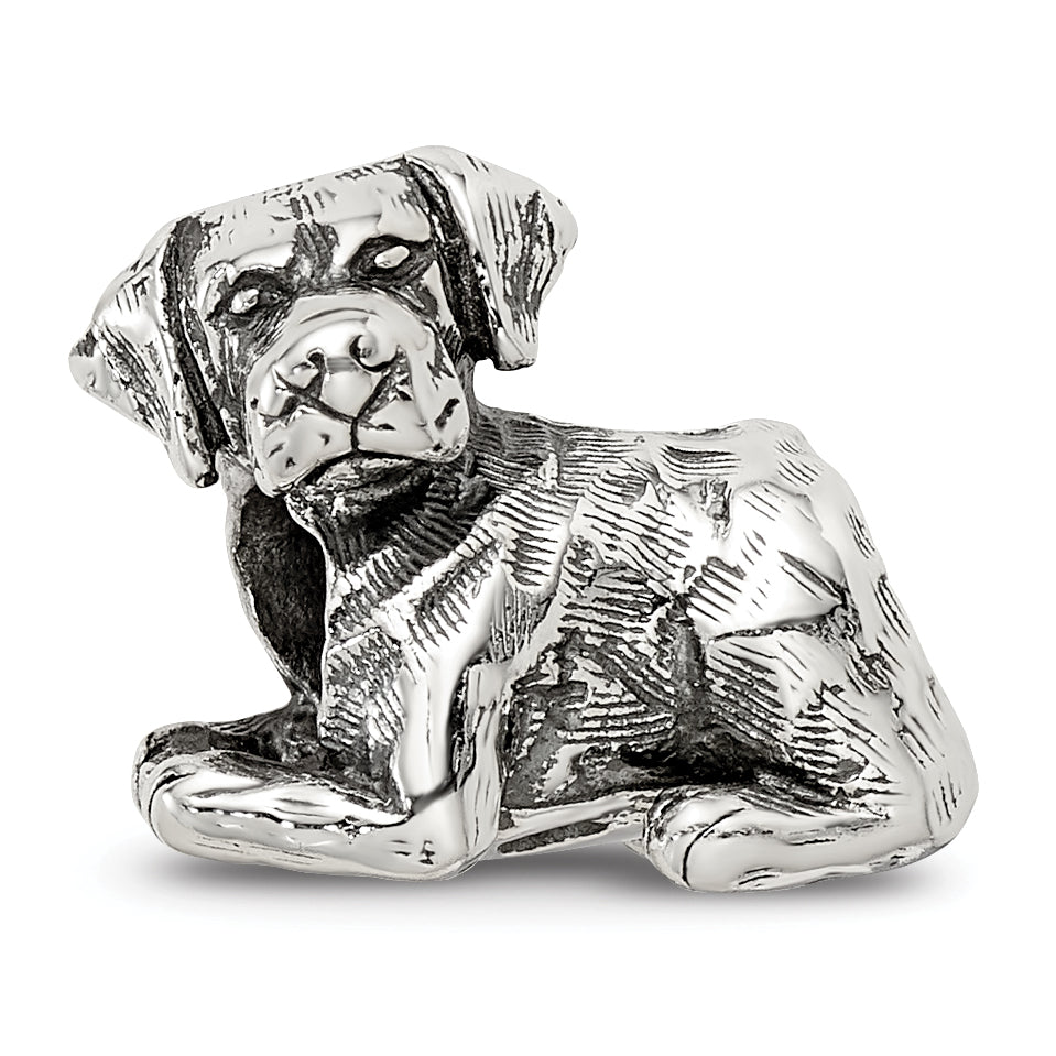 **Sterling Silver 925 Labrador Retriever Bead with Antiqued Finish  A Timeless Tribute for Dog Lovers**