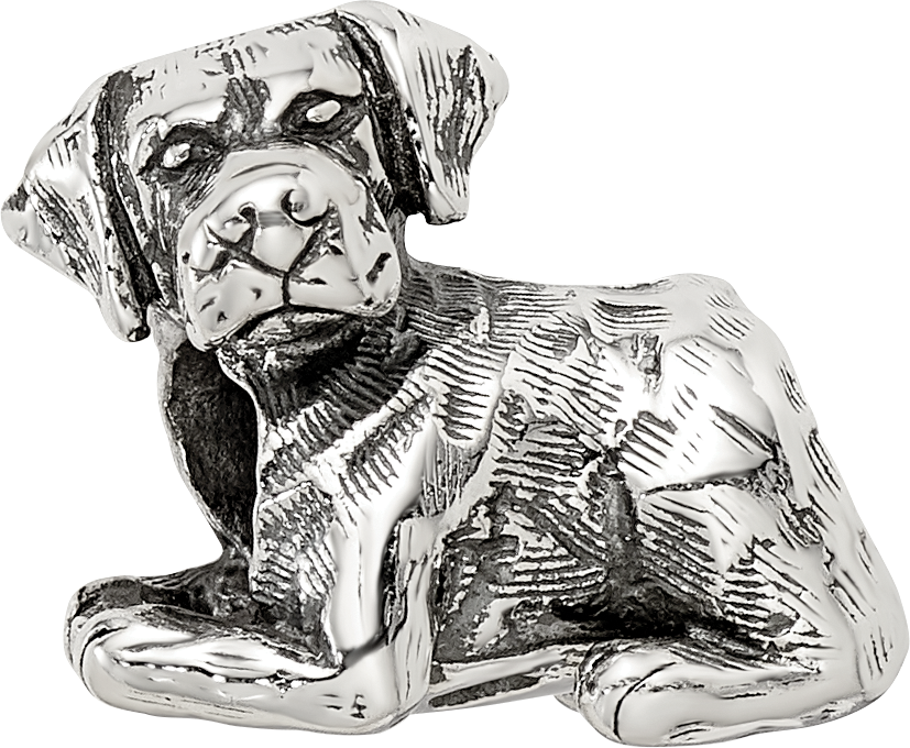 **Sterling Silver 925 Labrador Retriever Bead with Antiqued Finish  A Timeless Tribute for Dog Lovers**