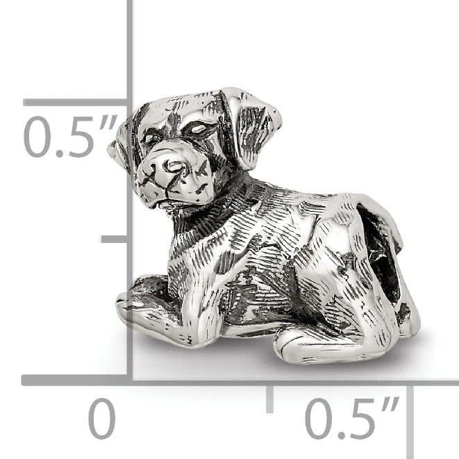 **Sterling Silver 925 Labrador Retriever Bead with Antiqued Finish  A Timeless Tribute for Dog Lovers**