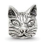 Sterling Silver 925 Maine Coon Cat Head Bead with Antiqued Finish  Timeless Feline Elegance