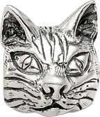 Sterling Silver 925 Maine Coon Cat Head Bead with Antiqued Finish  Timeless Feline Elegance