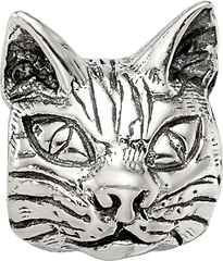 Sterling Silver Reflections Maine Coon Cat Head Bead