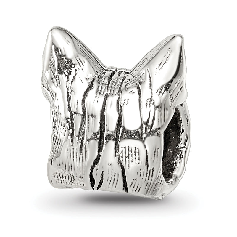 Sterling Silver 925 Maine Coon Cat Head Bead with Antiqued Finish  Timeless Feline Elegance