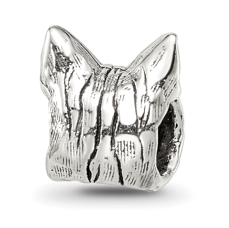Sterling Silver Reflections Maine Coon Cat Head Bead
