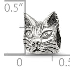 Sterling Silver 925 Maine Coon Cat Head Bead with Antiqued Finish  Timeless Feline Elegance