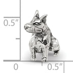 Sterling Silver 925 Doberman Pinscher Bead with Antiqued Finish for Charm Bracelet