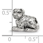 Sterling Silver 925 Rottweiler Bead with Antiqued Finish Durable, Hand-Crafted Charm