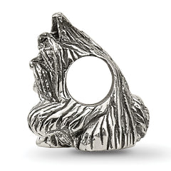 Sterling Silver 925 Yorkshire Terrier Bead with Antiqued Finish  Elegant Pet Tribute