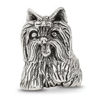 Sterling Silver 925 Yorkshire Terrier Bead with Antiqued Finish  Elegant Pet Tribute
