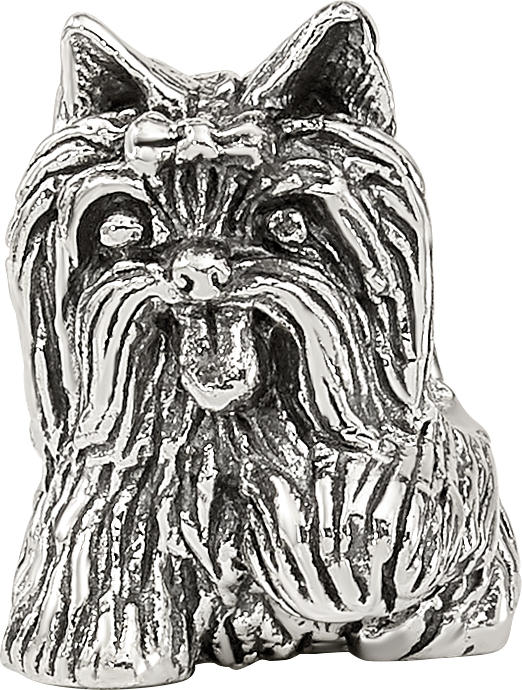 Sterling Silver 925 Yorkshire Terrier Bead with Antiqued Finish  Elegant Pet Tribute
