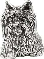 Sterling Silver 925 Yorkshire Terrier Bead with Antiqued Finish  Elegant Pet Tribute