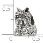 Sterling Silver 925 Yorkshire Terrier Bead with Antiqued Finish  Elegant Pet Tribute