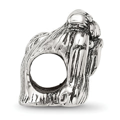Sterling Silver 925 Shih Tzu Bead with Antiqued Finish  Elegant Pet Lover’s Charm