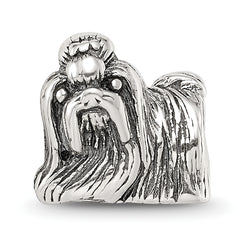 Sterling Silver 925 Shih Tzu Bead with Antiqued Finish  Elegant Pet Lover’s Charm