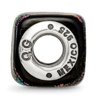 Sterling Silver Dichroic Glass Bead with Elegant Purple Finish for Charm Bracelets