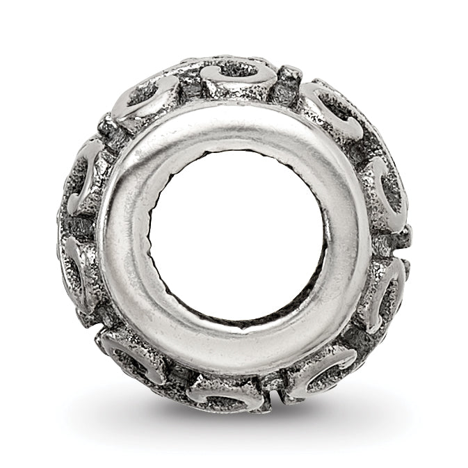 Sterling Silver 925 Bali Scroll Bead with Antiqued Finish Vintage Elegance