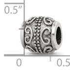 Sterling Silver 925 Bali Scroll Bead with Antiqued Finish Vintage Elegance