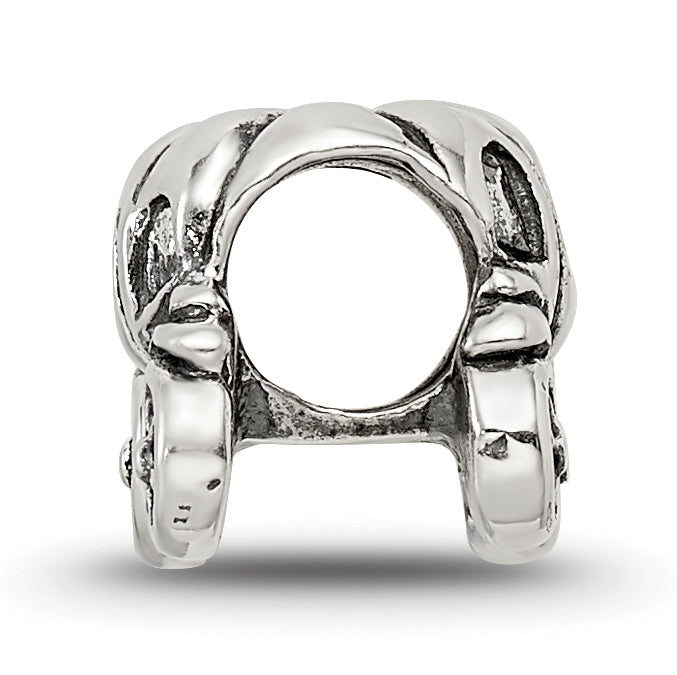 Sterling Silver 925 Pumpkin Carriage Bead with Antiqued Finish Solid Cast