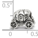 Sterling Silver 925 Pumpkin Carriage Bead with Antiqued Finish Solid Cast