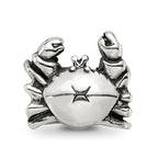 Sterling Silver 925 Antiqued Crab Themed Bead for Elegant Charm Bracelets