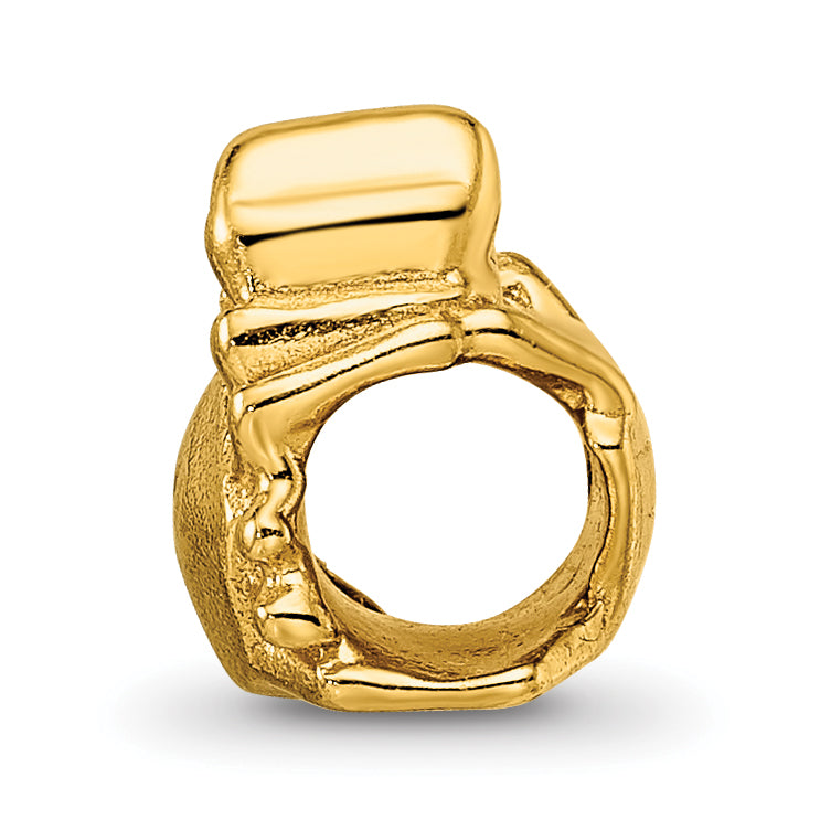 925 Sterling Silver Gold-Plated Crab Bead with Polished Finish Nautical Theme Secondary image