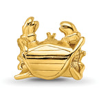 925 Sterling Silver Gold-Plated Crab Bead with Polished Finish Nautical Theme