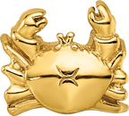 925 Sterling Silver Gold-Plated Crab Bead with Polished Finish Nautical Theme