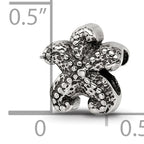 Sterling Silver 925 Antiqued Starfish Bead with Solid Cast Design