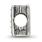 Sterling Silver 925 Antiqued Book Bead with Themed Design
