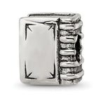 Sterling Silver 925 Antiqued Book Bead with Themed Design